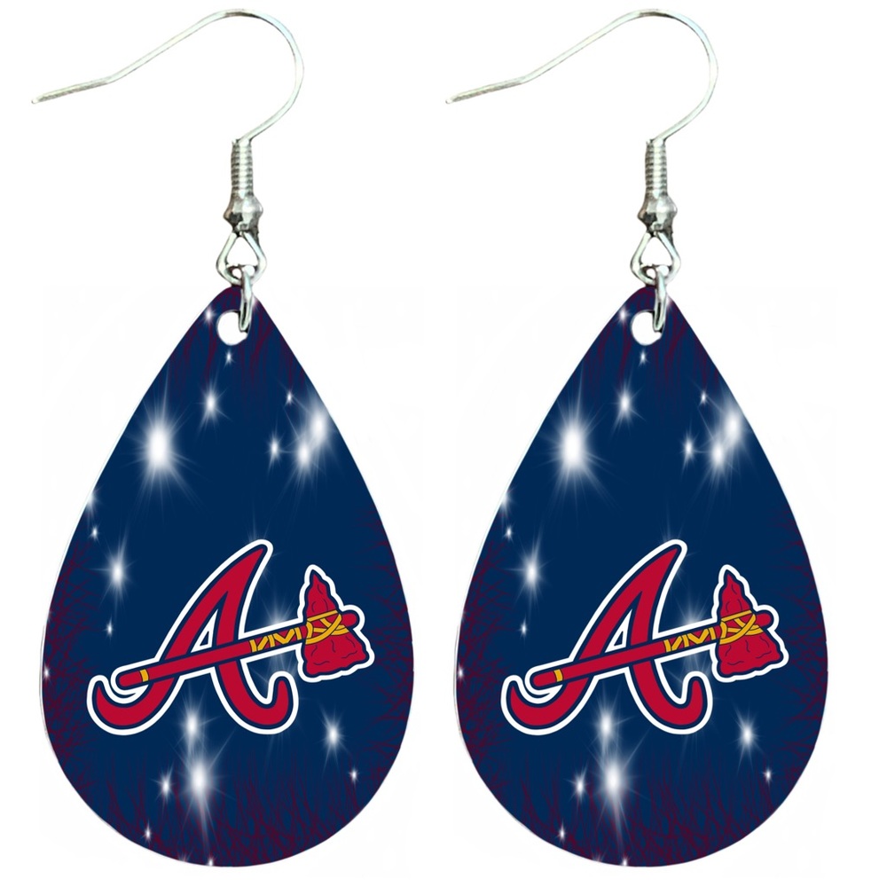 Atlanta braves oval earring